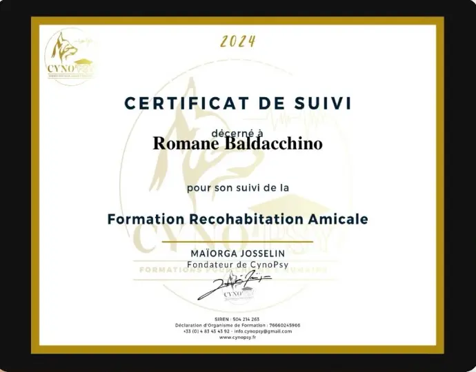 certificat de suivi