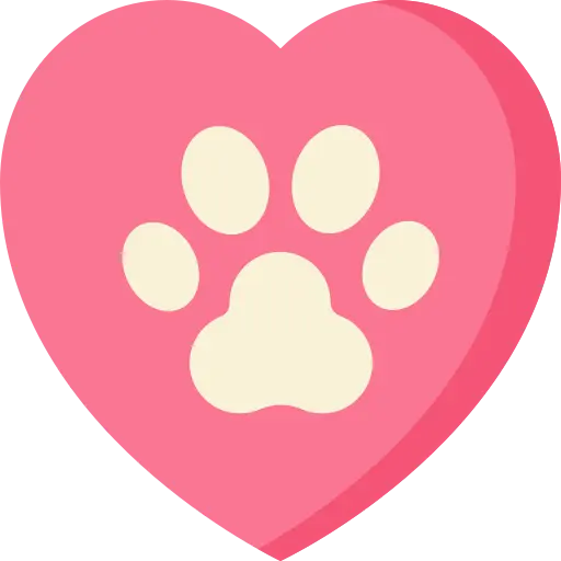 éthologie du chien icône de patte de chien dans un coeur